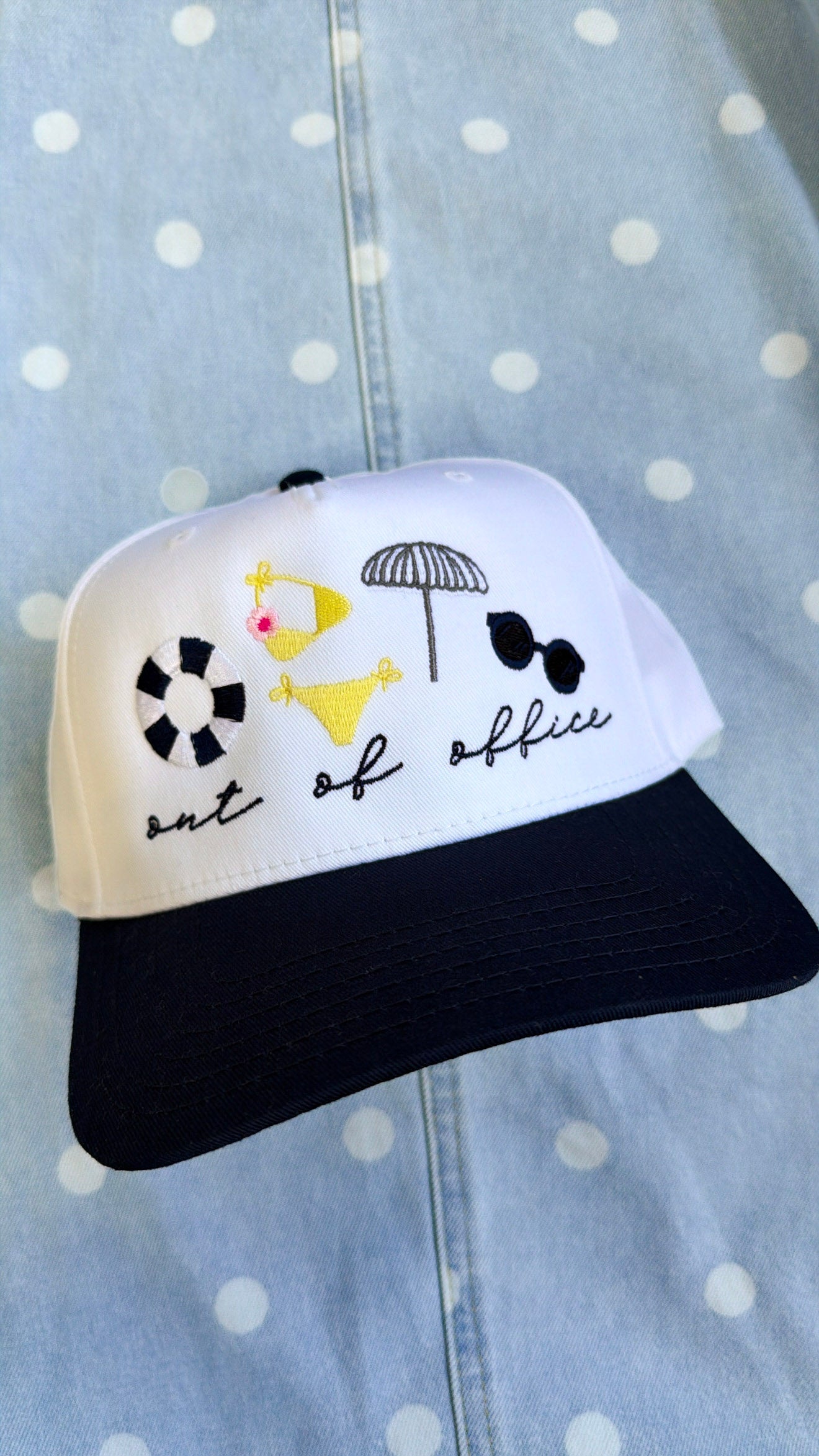 Out Of Office Trucker Hat, Navy/White