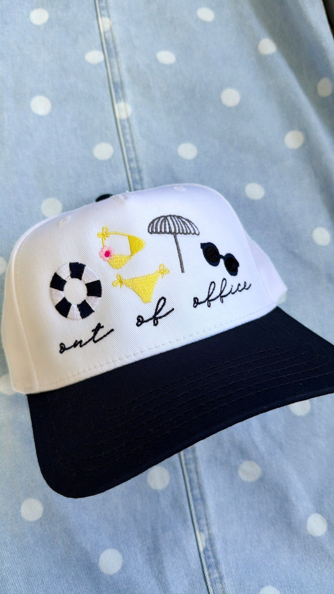 Out Of Office Trucker Hat, Navy/White