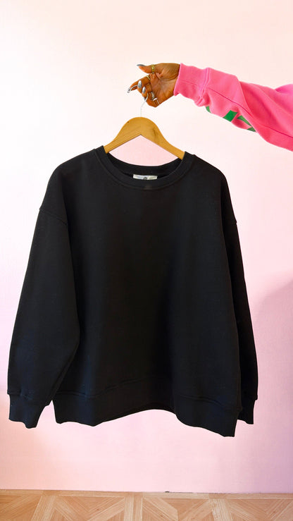 Love Yourself Oversized Crewneck, Black