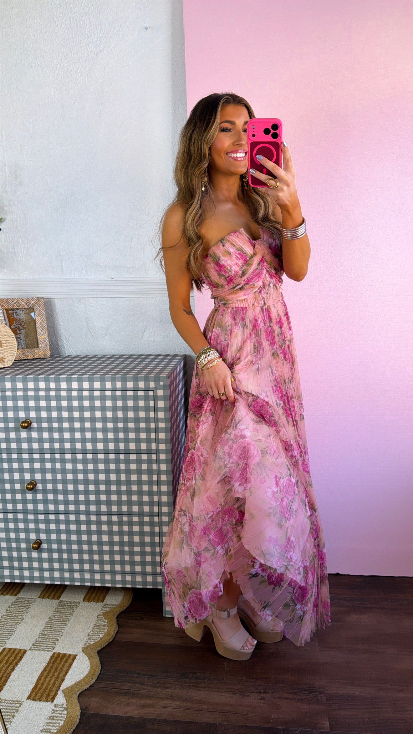 Garden Goddess Maxi Dress, Blush Pink