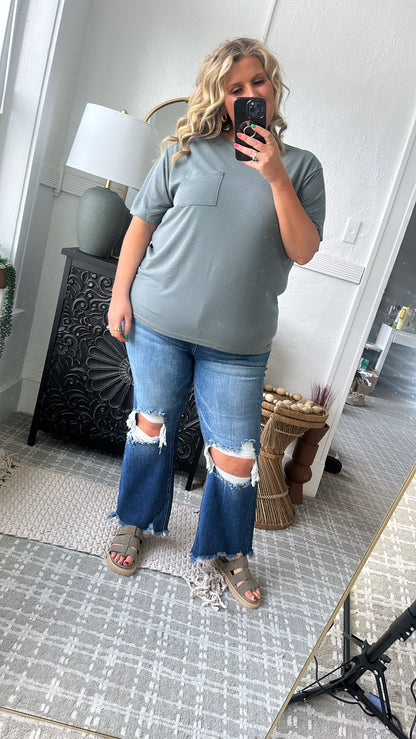 Lenny Basic Pocket Tee, Slate