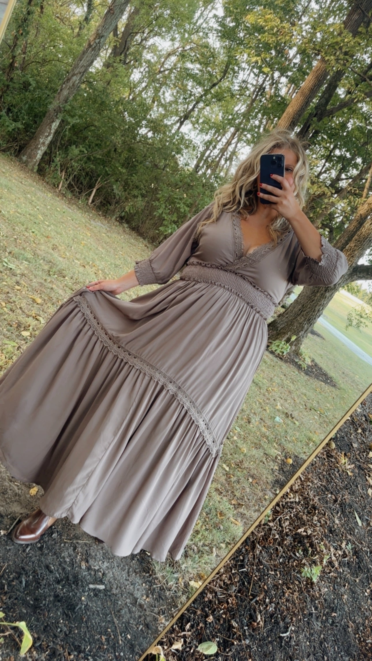 ECB Exclusive: Most Admired Maxi Dress , Taupe