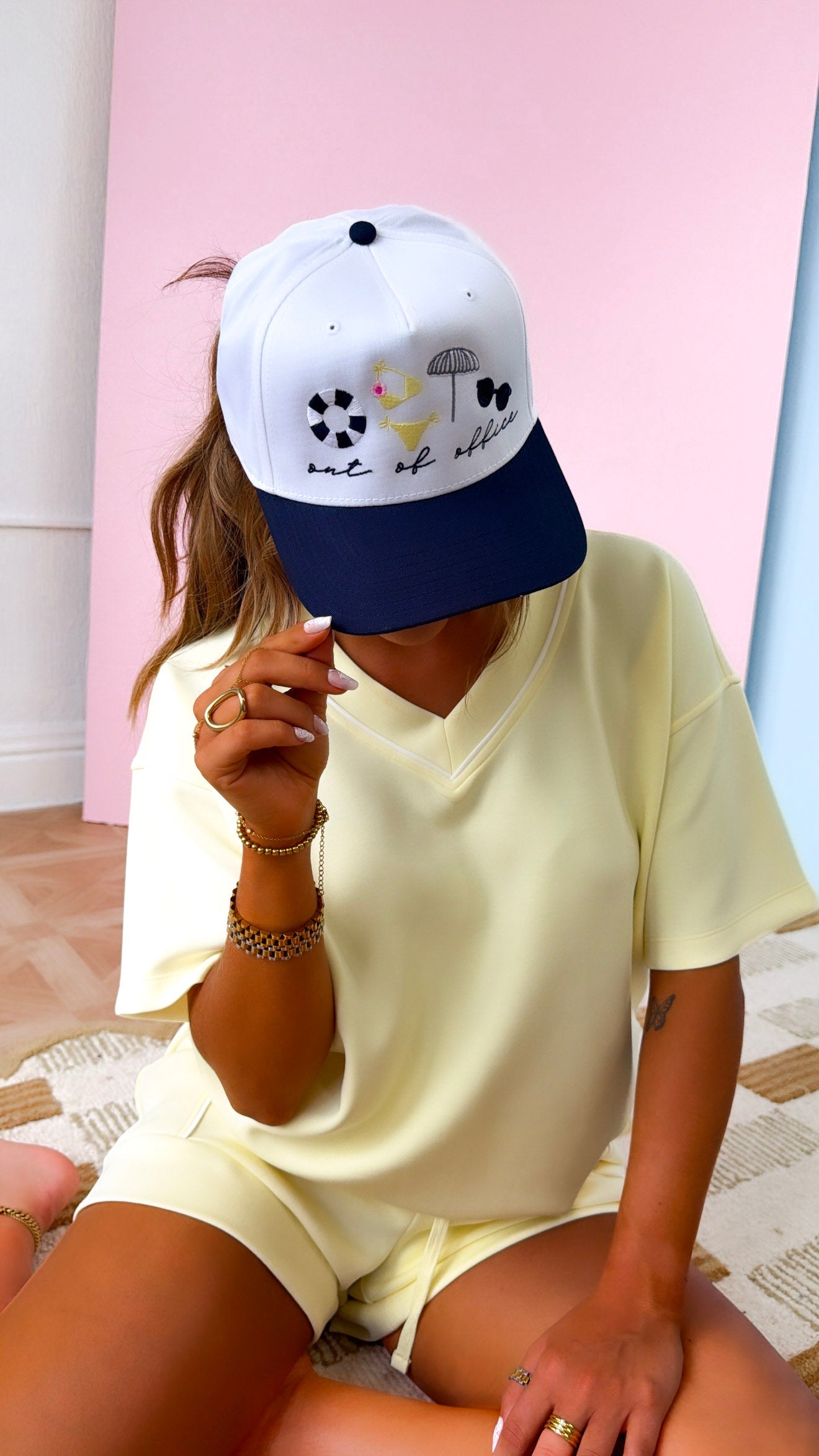 Out Of Office Trucker Hat, Navy/White
