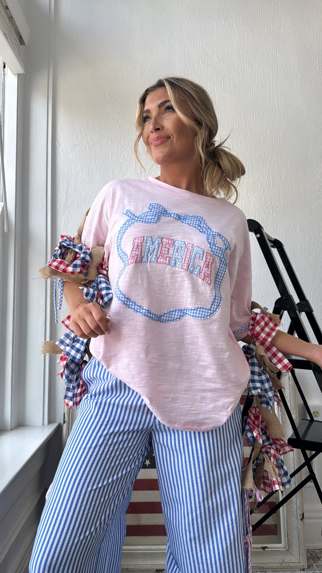 Darling Bowtie Top, Lt. Pink