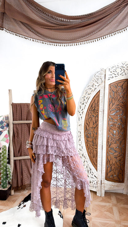 Jasmine Tiered Maxi Skirt, Coco Lavender