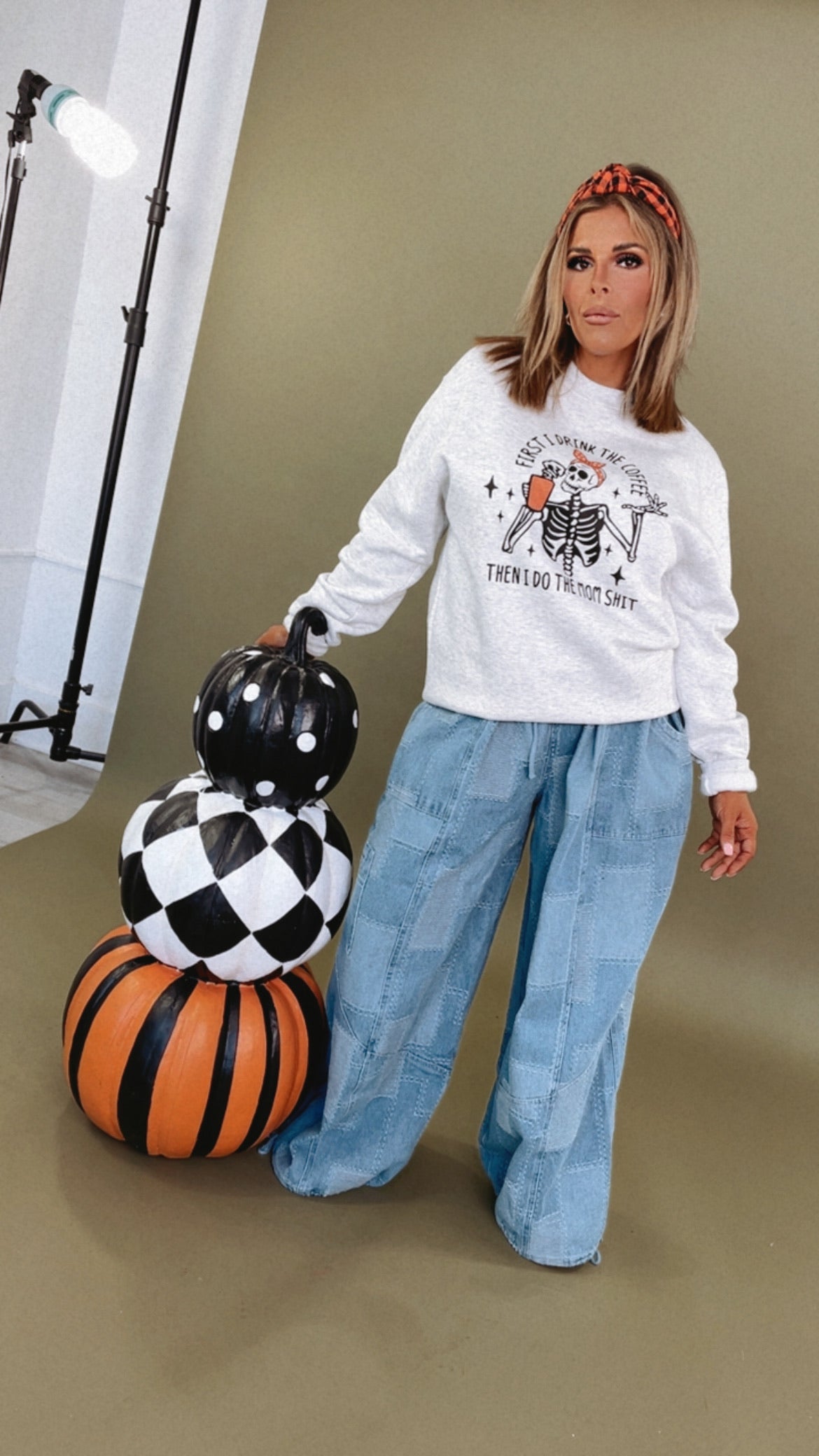 First I Drink Coffee Spooky Sweatshirt