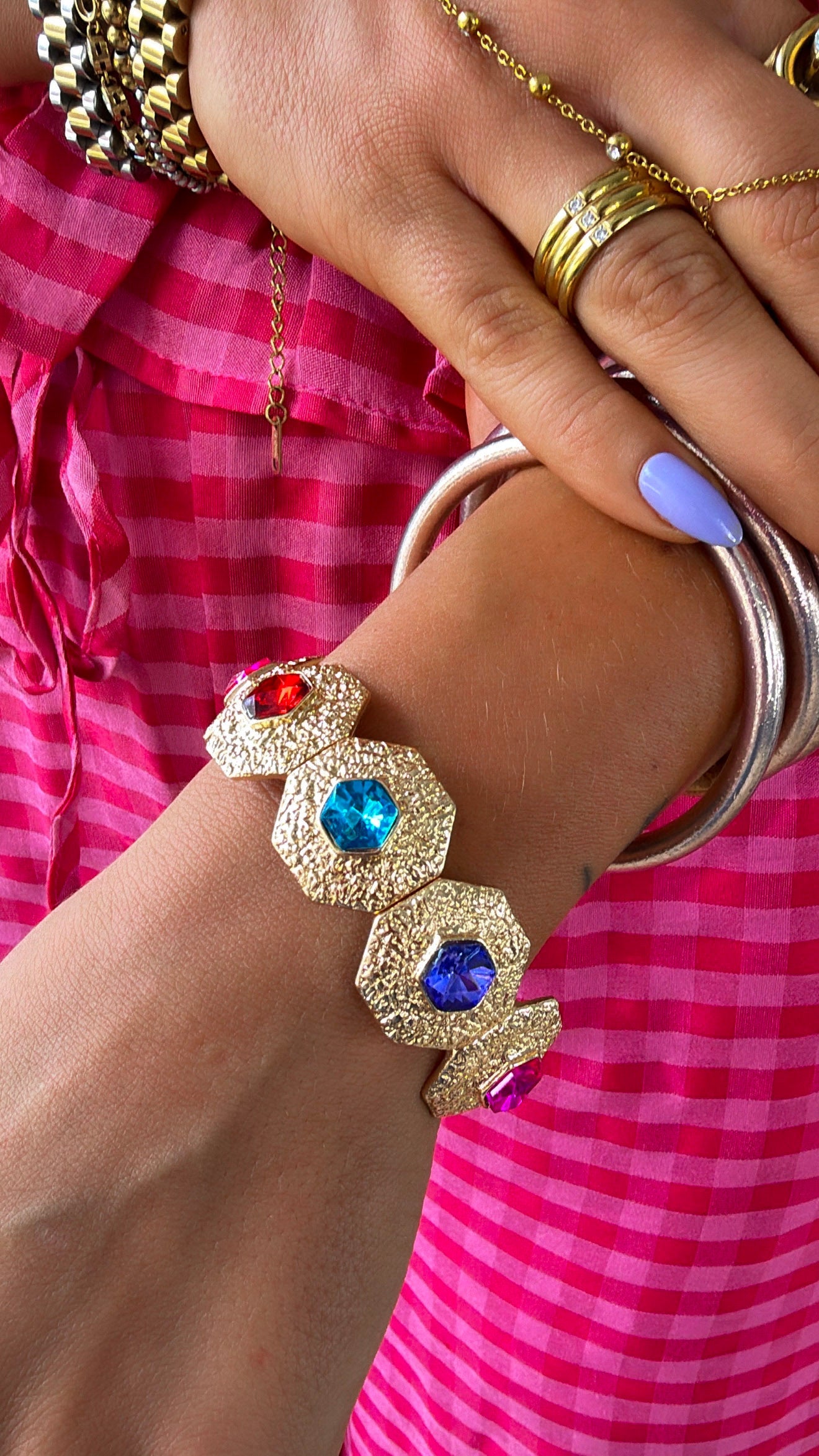 Gemstone Octagon Bracelet