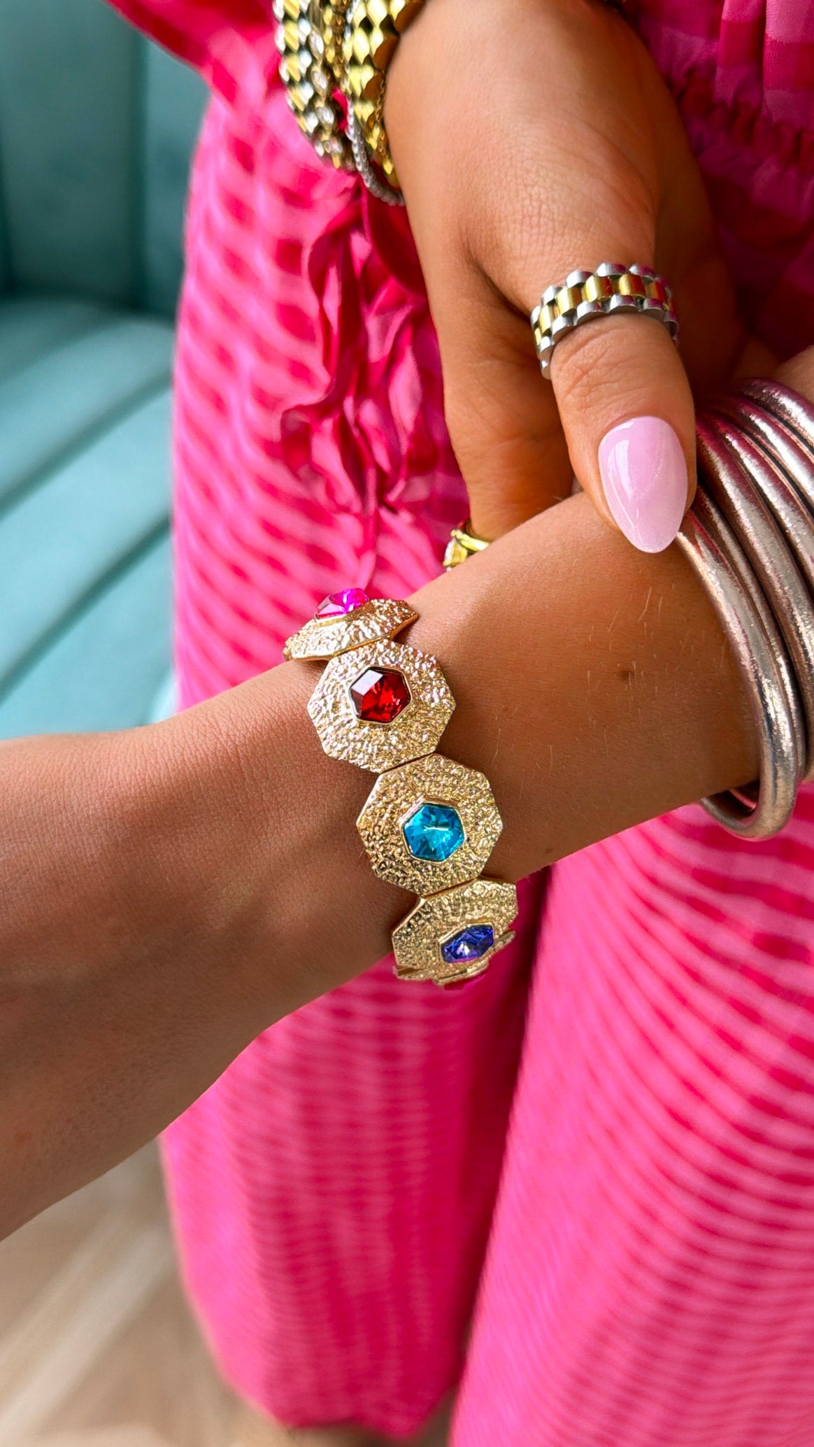 Gemstone Octagon Bracelet