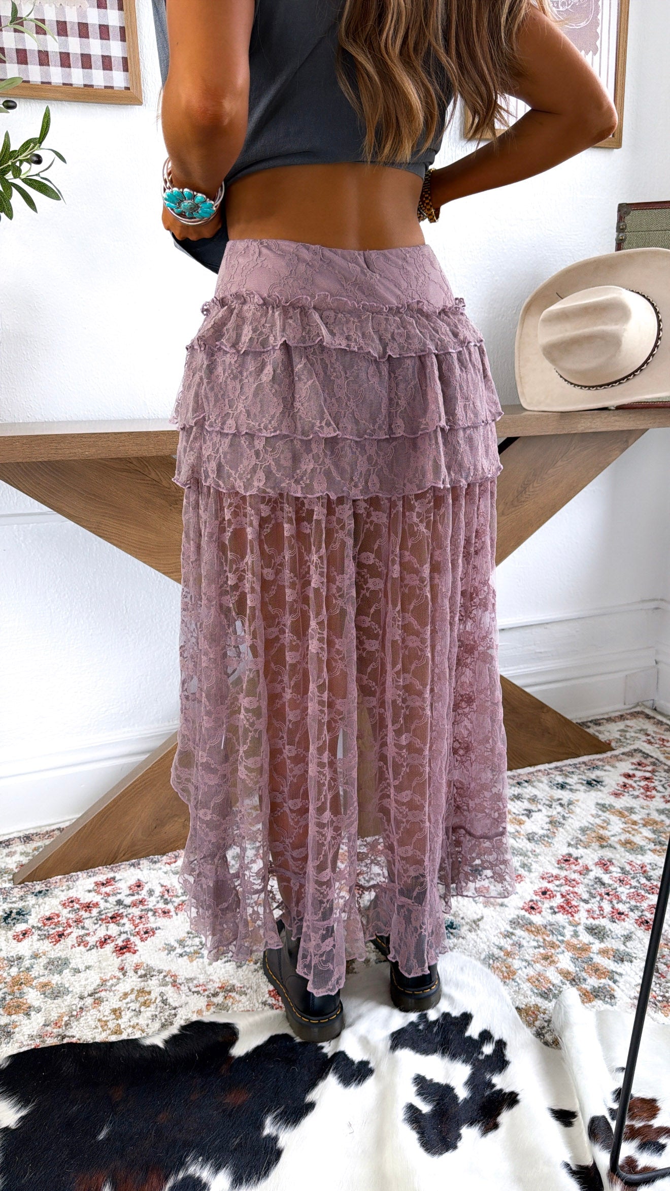 Jasmine Tiered Maxi Skirt, Coco Lavender