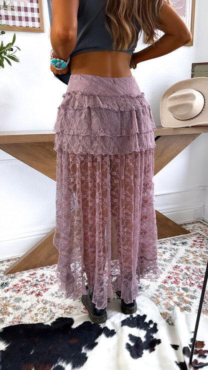 Jasmine Tiered Maxi Skirt, Coco Lavender