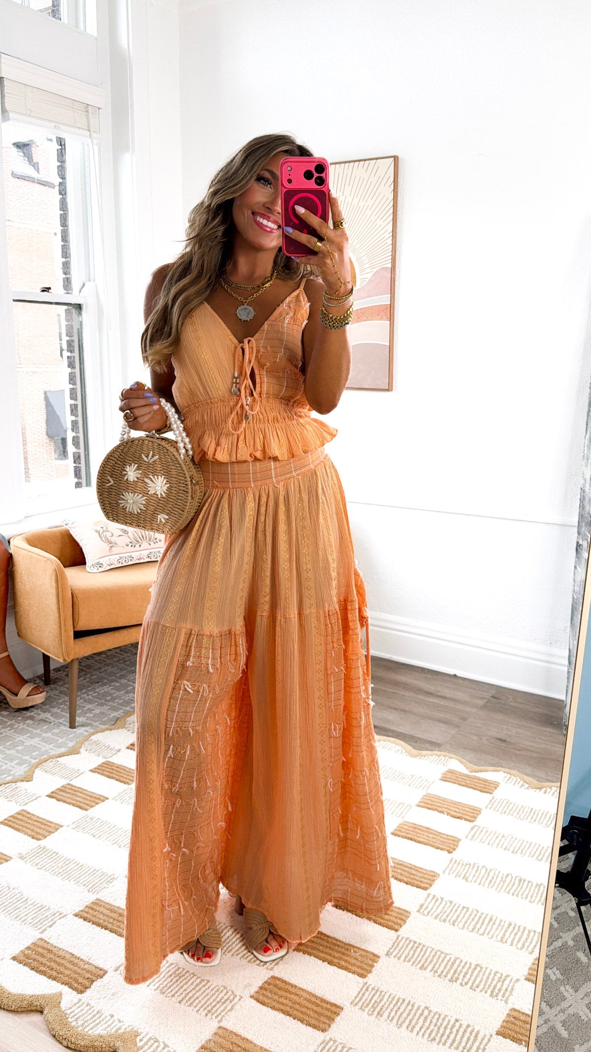 Meadow Light Two Piece Set, Coral
