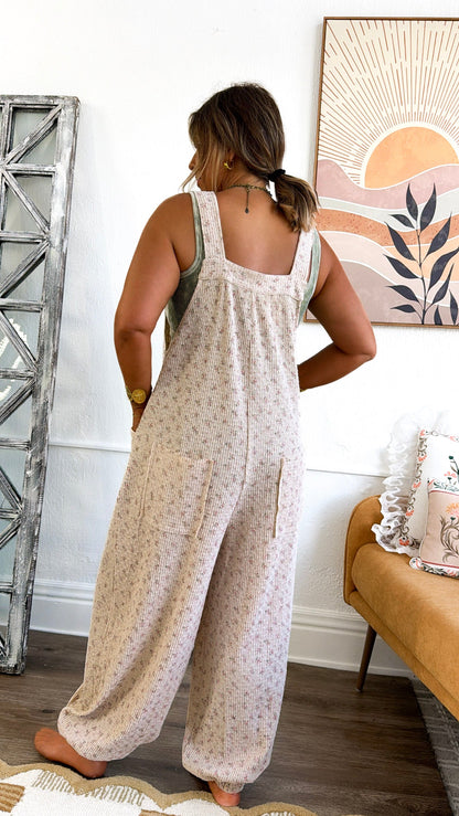 Blossom Field Overalls, Latte Multi
