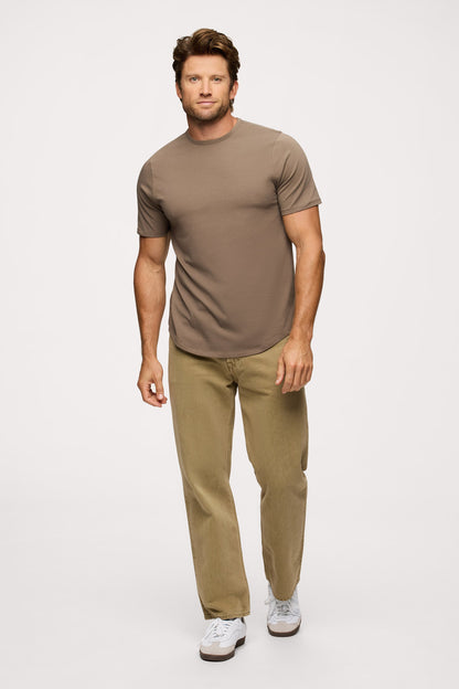 Freeform Curved Hem Tee | Mocha
