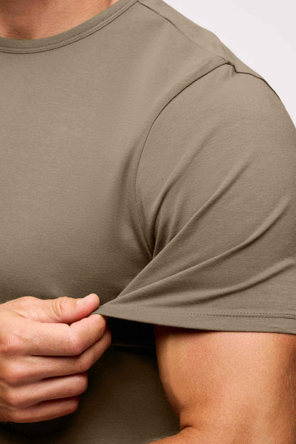 Freeform Curved Hem Tee | Mocha