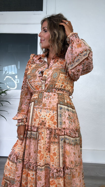 Golden Hour Button Down Midi Dress