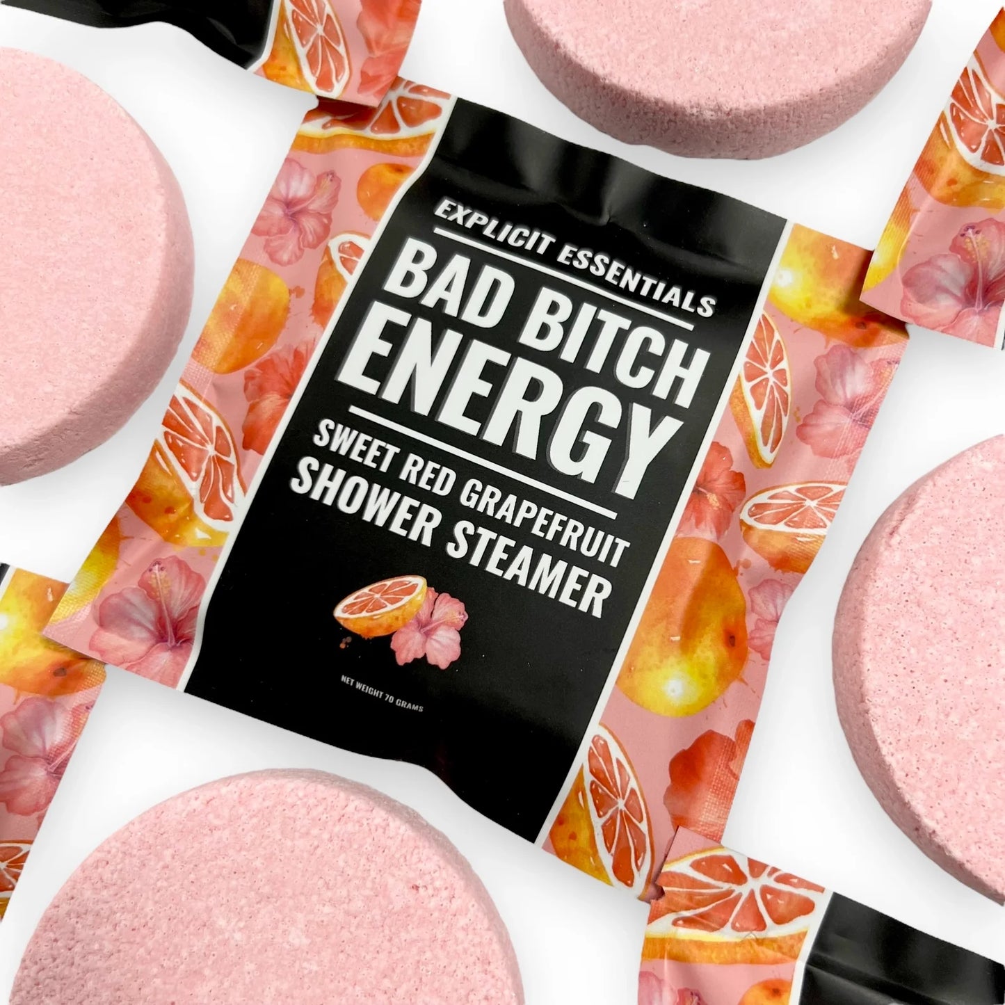 Explicit Essentials: Bad Bitch Energy Shower Puck: Sweet Red Grapefruit