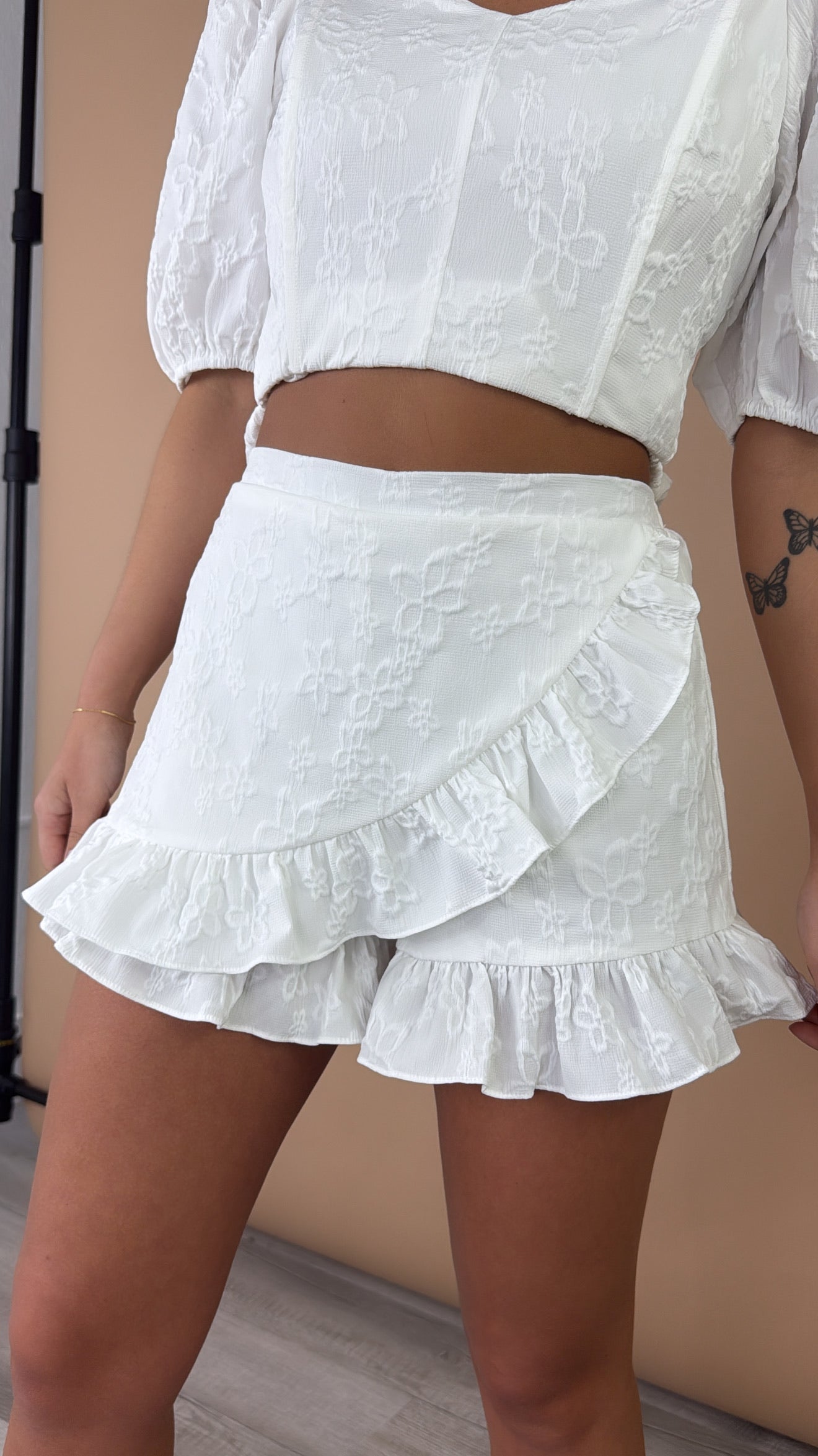Love Grows Short Skort, White