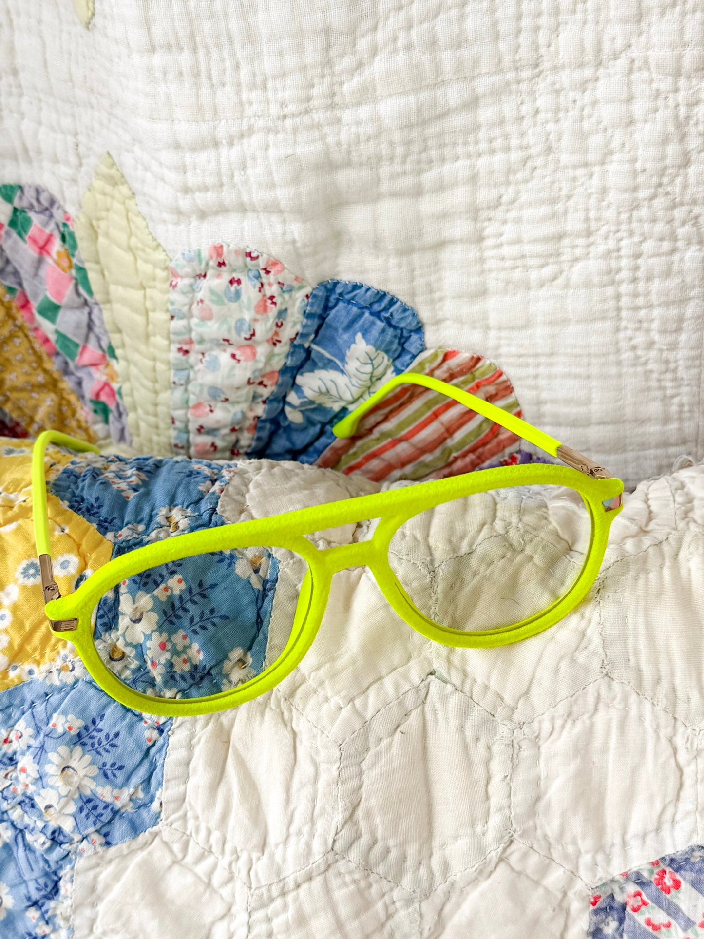 Mykonos BlueLight Velvet Glasses, Neon Green