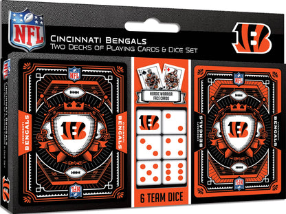 Cincinnati Bengals - 2-Pack Playing Cards & Dice Set