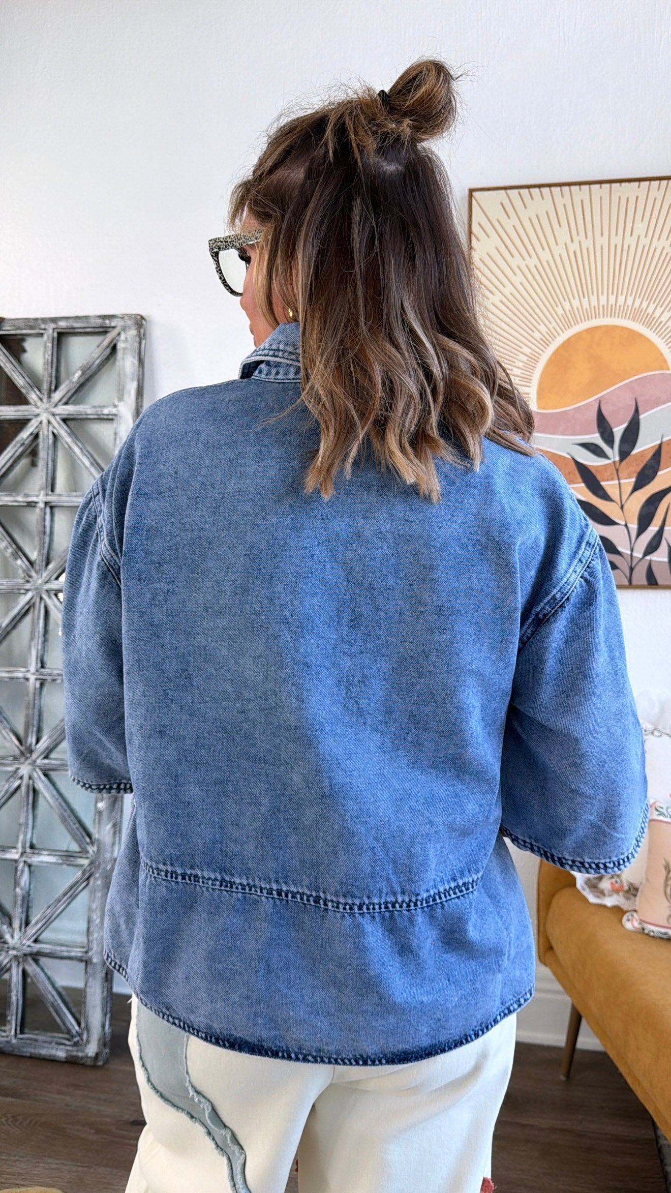 Bluebird Denim Top, Blue Denim