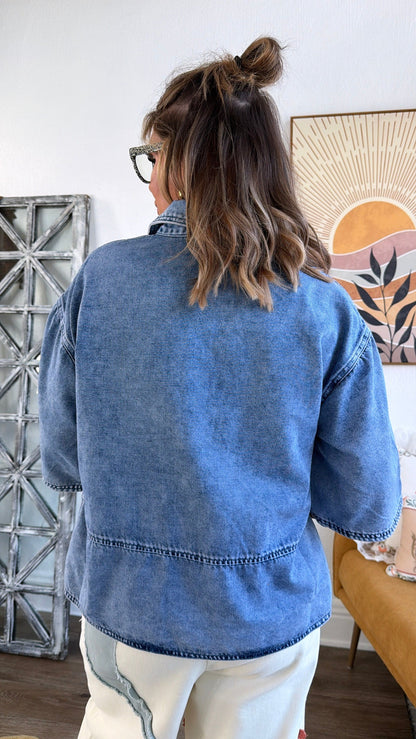 Bluebird Denim Top, Blue Denim