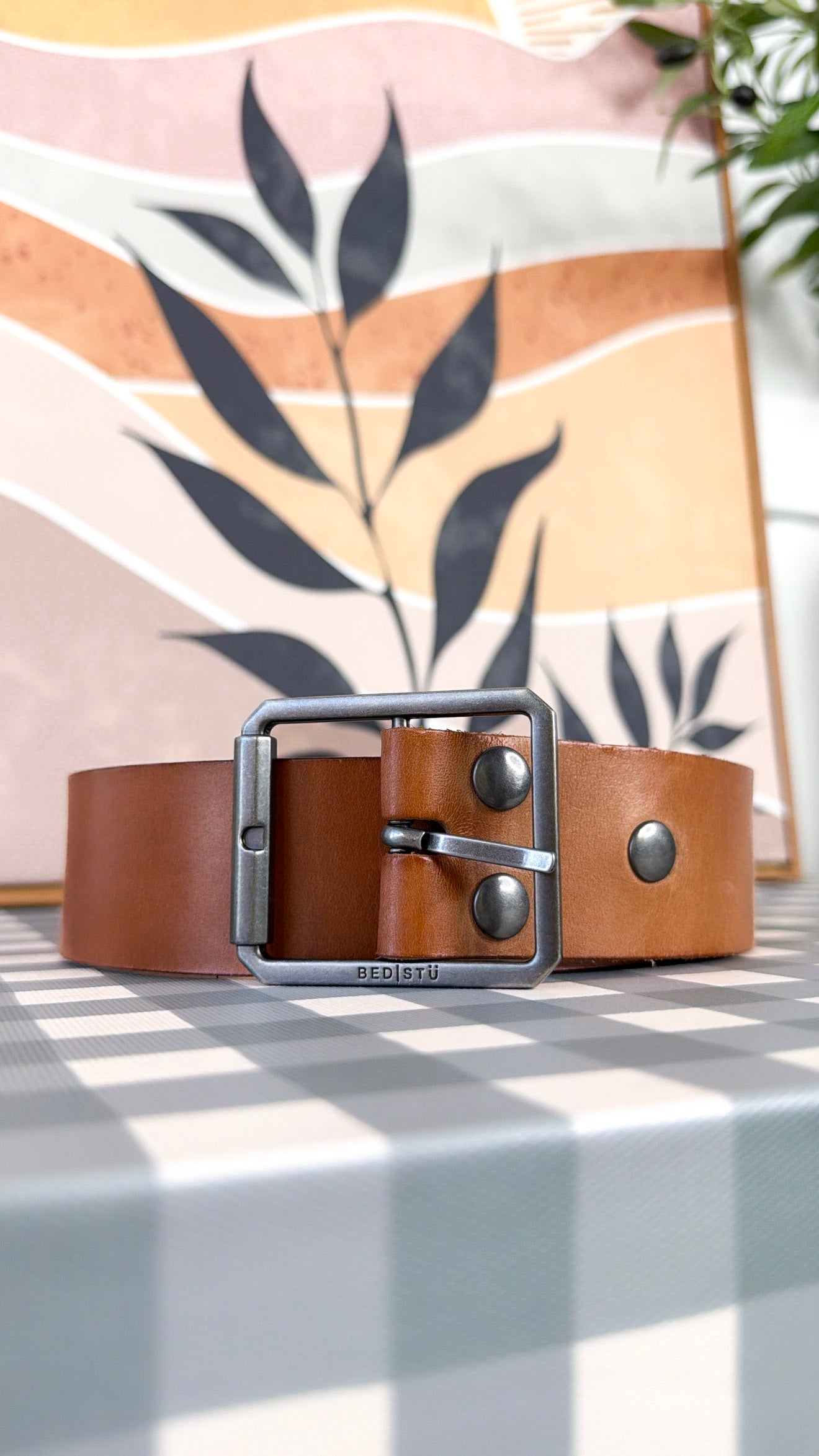 Hobo Leather Belt, Tan Rustic