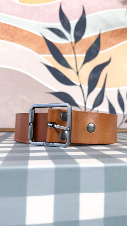 Hobo Leather Belt, Tan Rustic