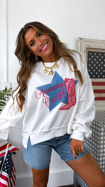 American Cowgirl Crewneck, Off White
