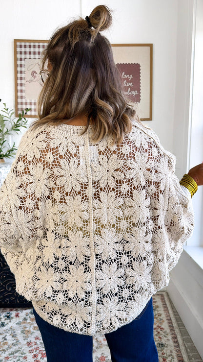 Black Bird Crochet Top, Natural