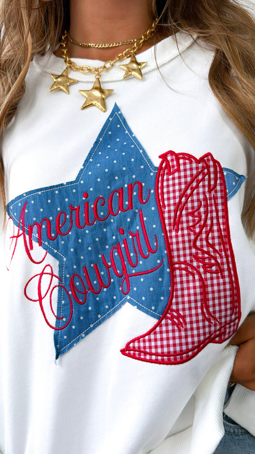 American Cowgirl Crewneck, Off White