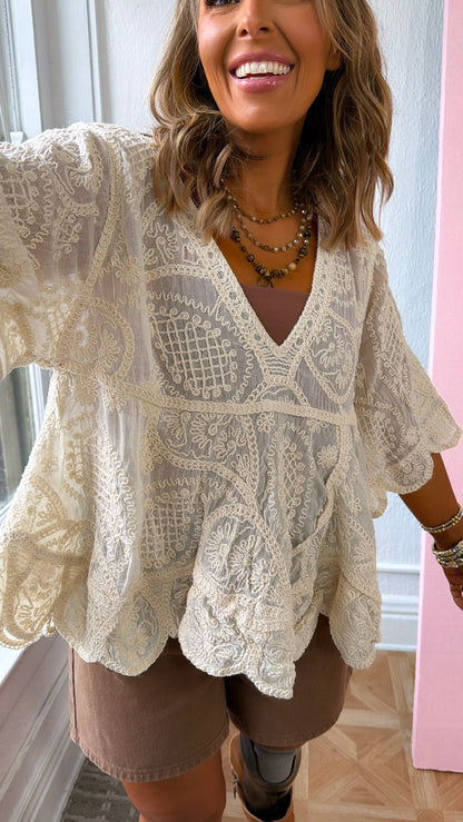 Easy Breeze Texture Blouse, Natural