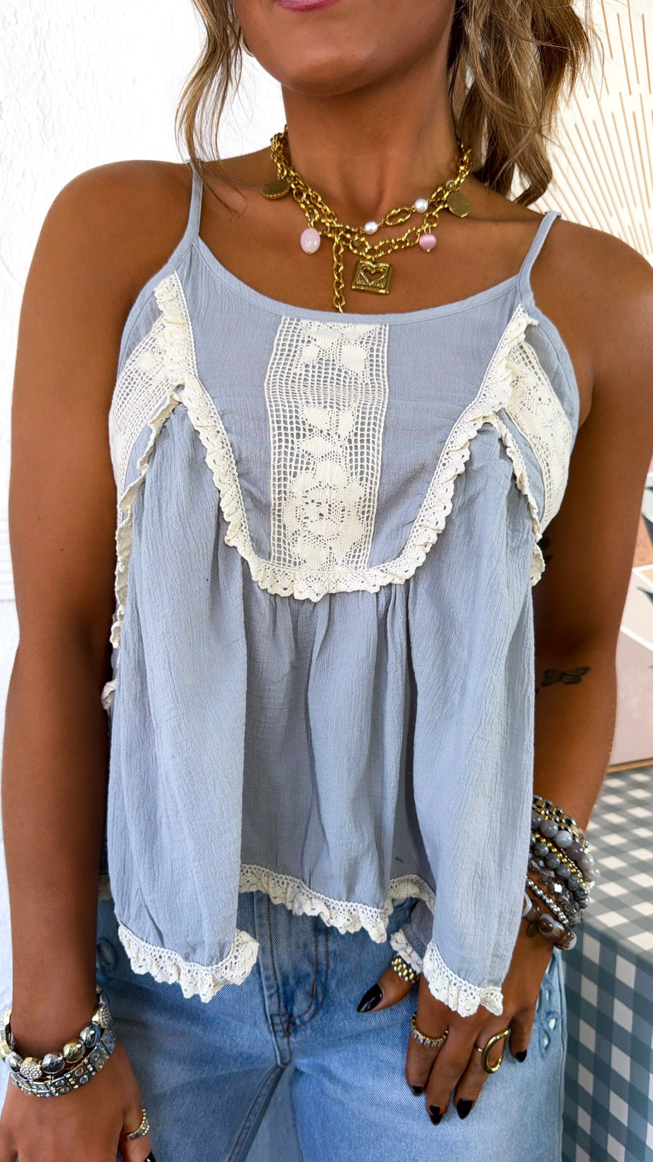 Prism Bloom Tank Top, Midnight Blue