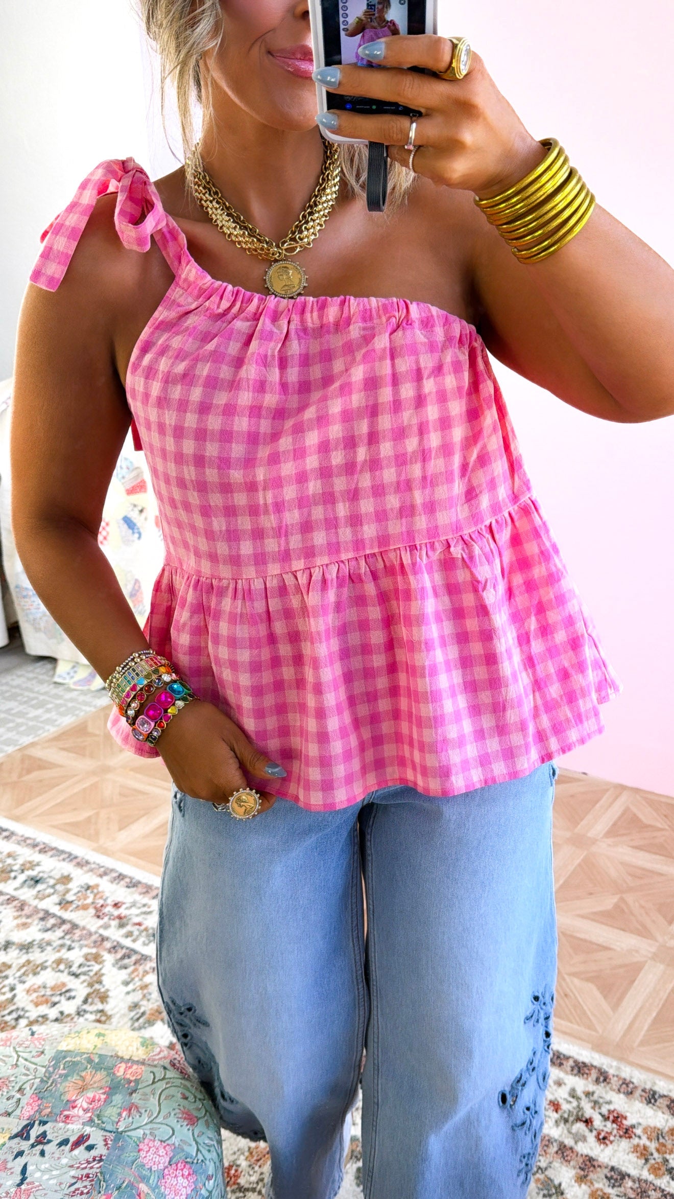 Pink Lemonade One Shoulder Top, Pink