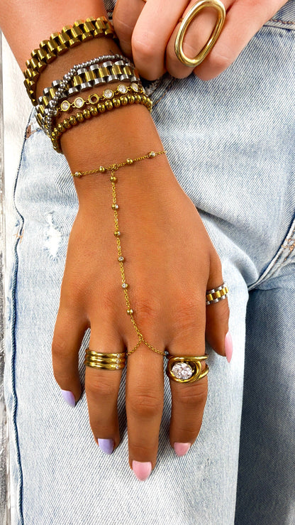 Diamond Hand Chain, Gold