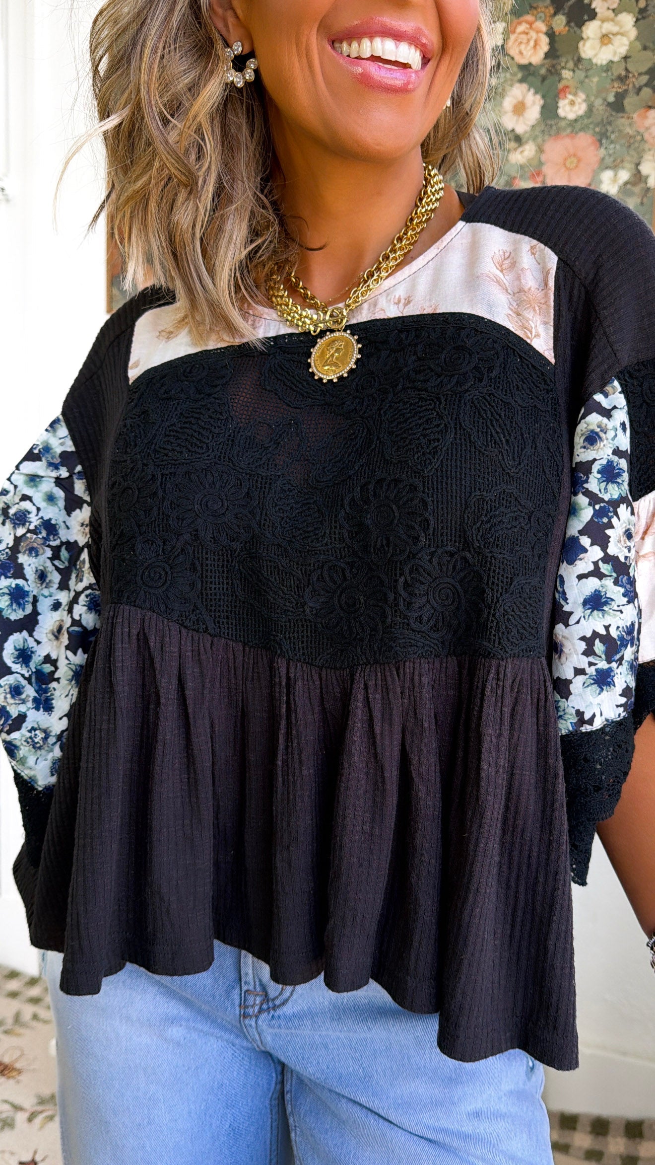 Picnic Day Blouse, Black