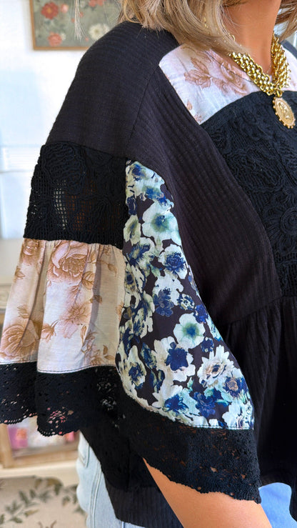 Picnic Day Blouse, Black