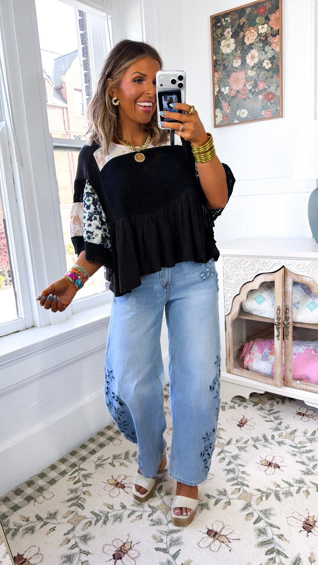 Picnic Day Blouse, Black