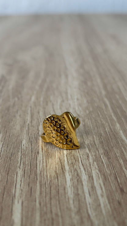 Hammered Heart Ring