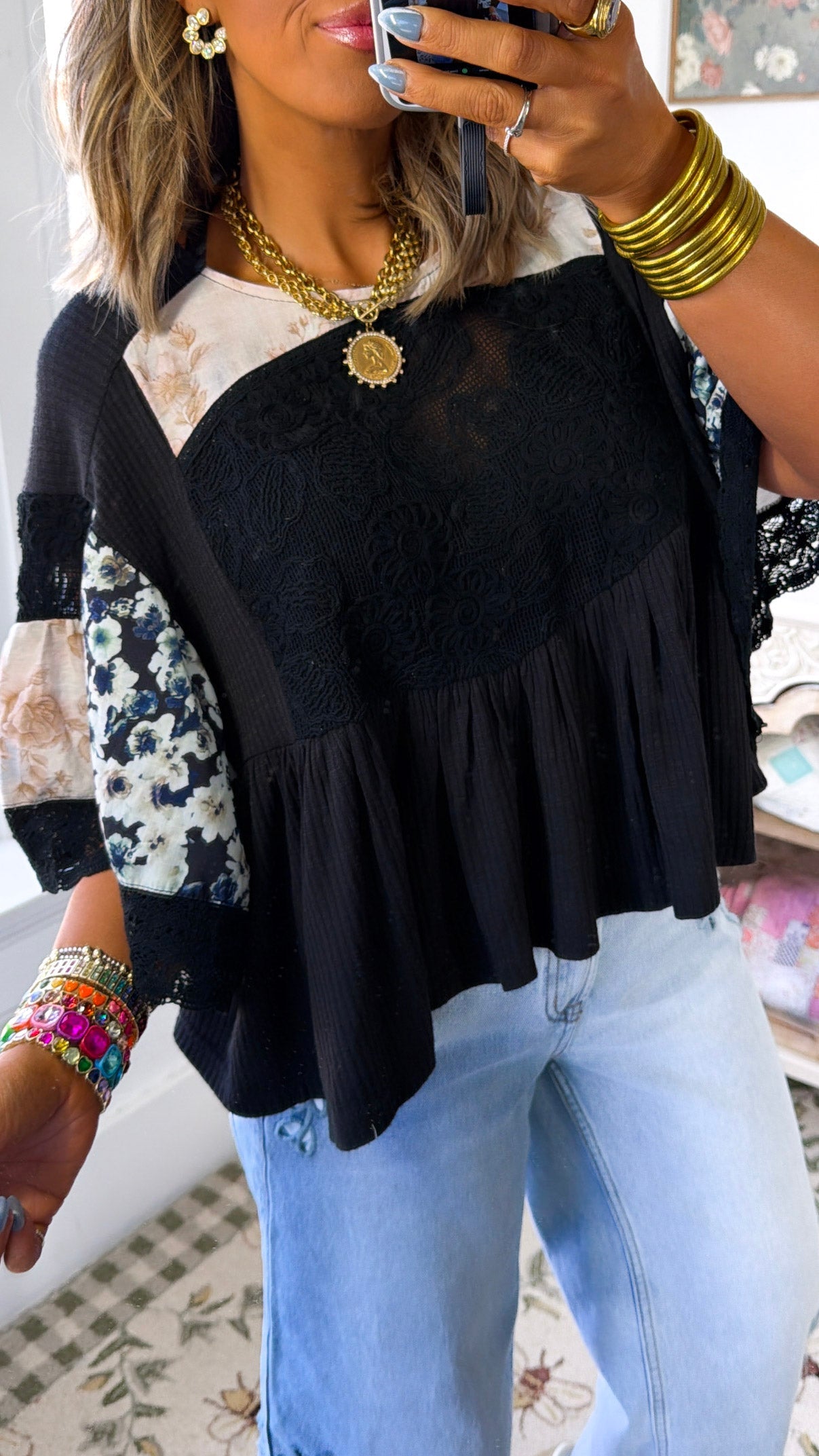 Picnic Day Blouse, Black