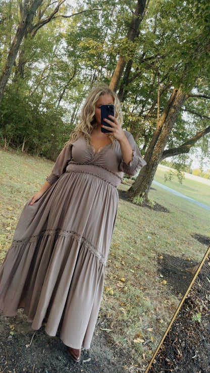 ECB Exclusive: Most Admired Maxi Dress , Taupe