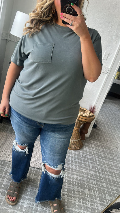 Lenny Basic Pocket Tee, Slate