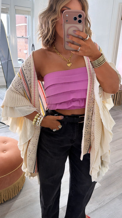 Artsy Aura Knit Cardigan, Natural