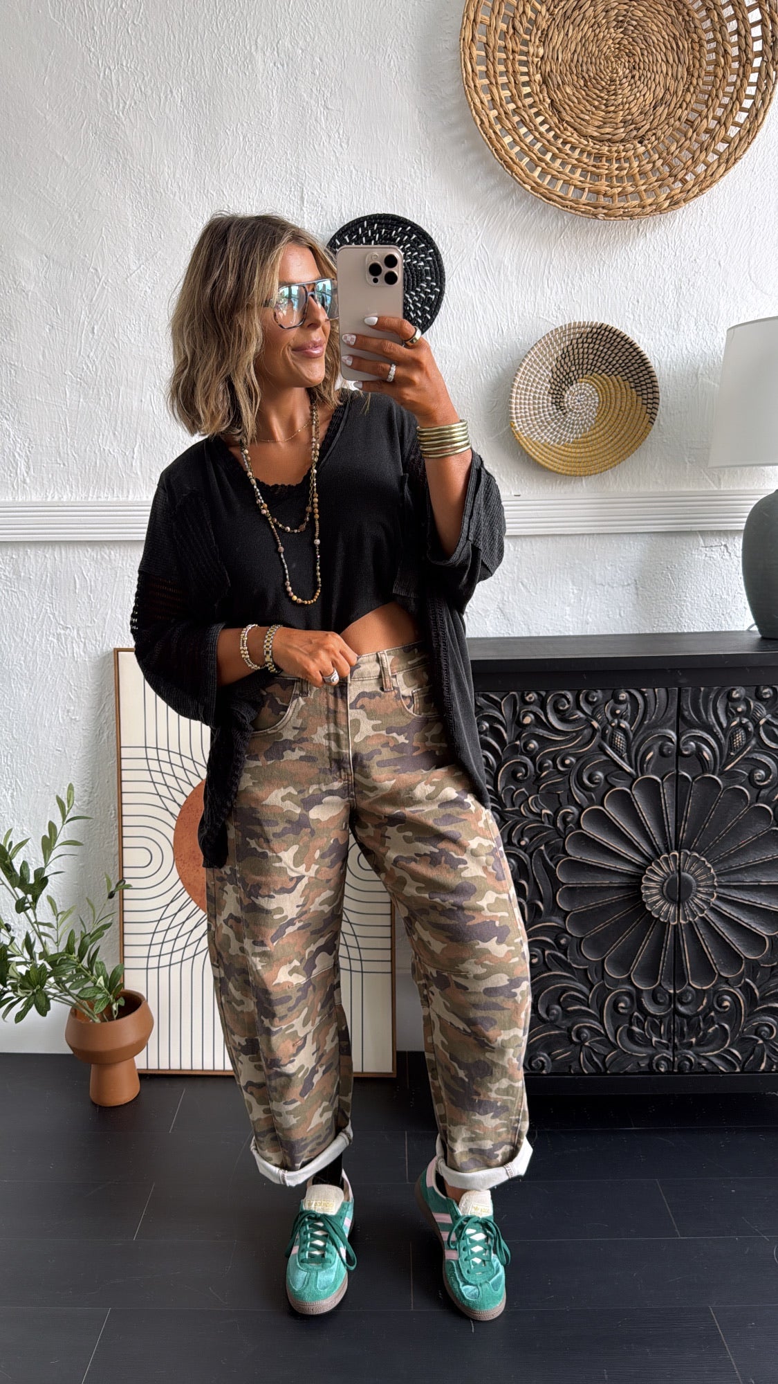 Gone Rouge Camo Washed Barrel Jeans