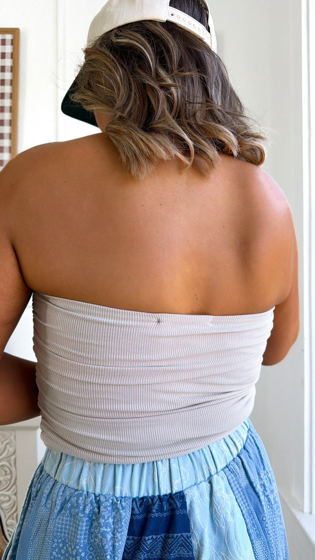 Basic Cropped Tube Top, Ecru