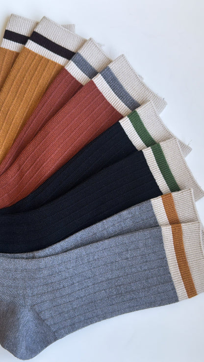 Colorblock Socks, Grey