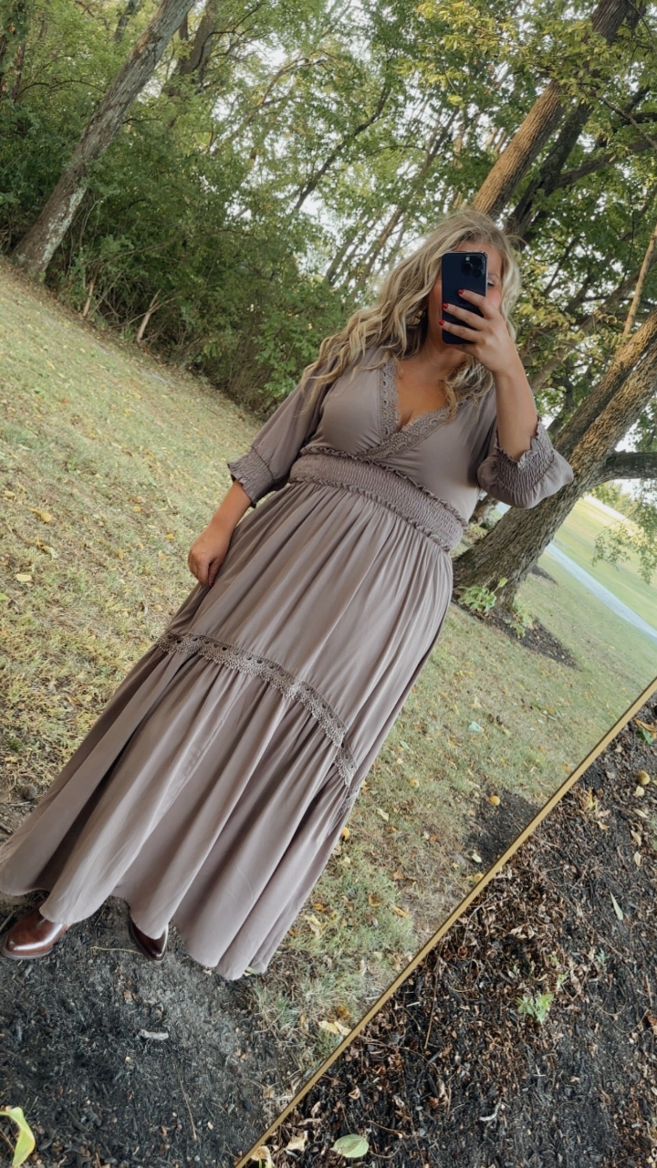 ECB Exclusive: Most Admired Maxi Dress , Taupe