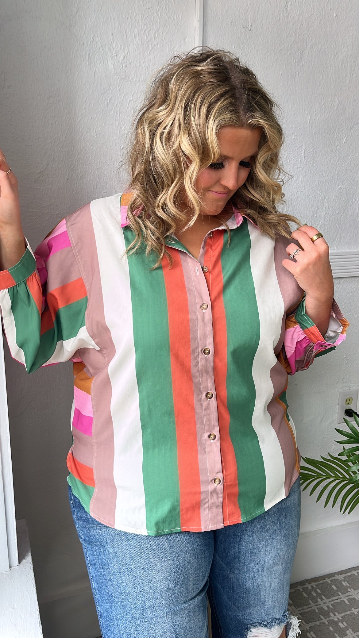 All Retro Multi Color Striped Top