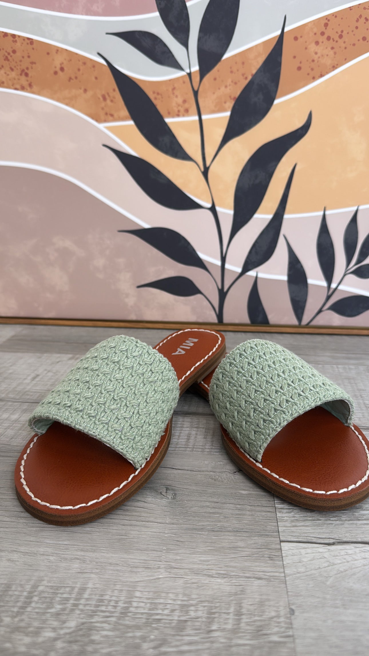 Crochet Slip On Sandal, Sage