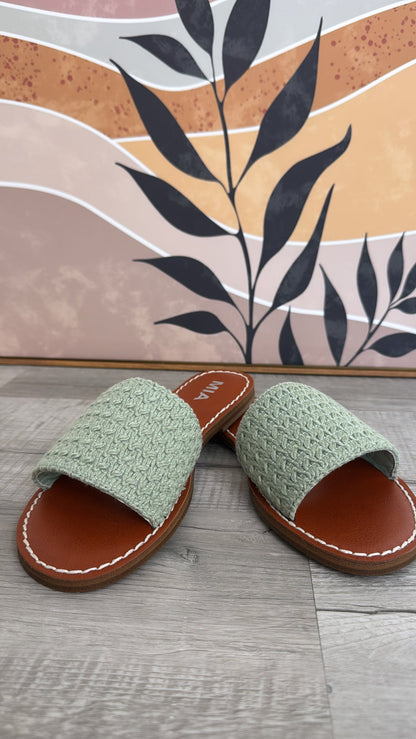 Crochet Slip On Sandal, Sage