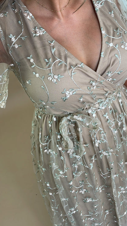 ECB Exclusive: Dreamy Floral Embroidered Maxi Dress